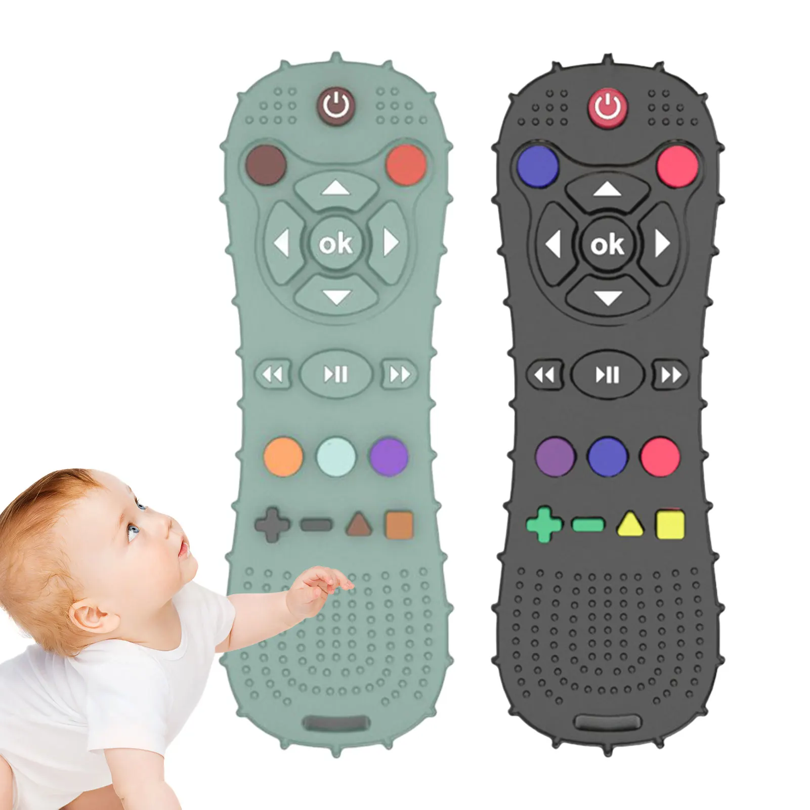 Silicone Remote Shape Teether For Baby Teether Toy For Babies 6-12 Months Baby Teething Toys Kids Play Toy Soft-Textured Teether