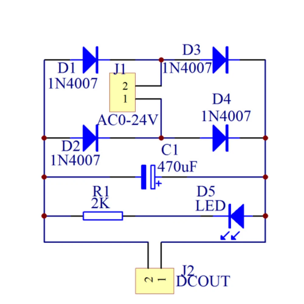 1N4007 Kit fai da te IN4007 raddrizzatore a ponte convertitore ca cc raddrizzatore a onda intera KIT scheda PCB parti Suite elettronica