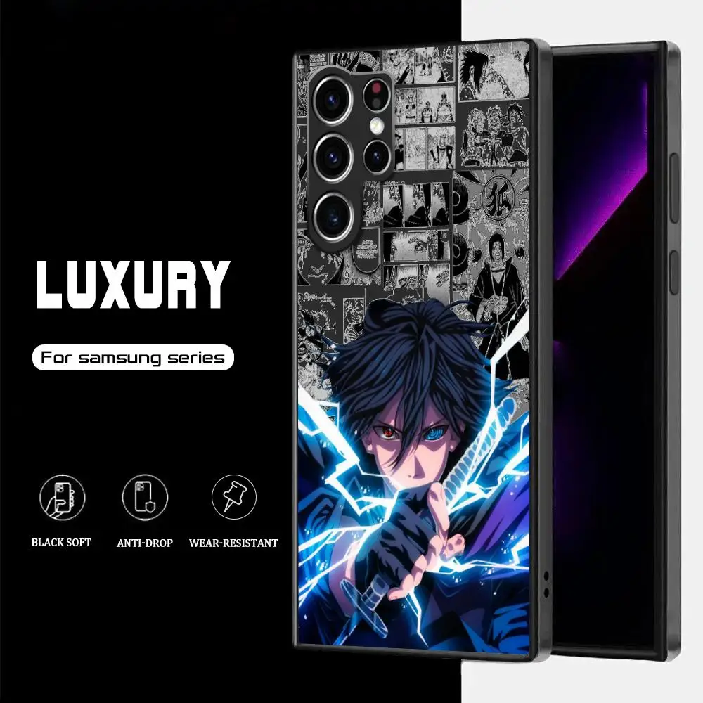 Anime Japanese N-Narutos Cool Phone Case For Samsung Galaxy S25 S24 S23 S22 S21 S20 Plus Ultra Note20 Soft Black