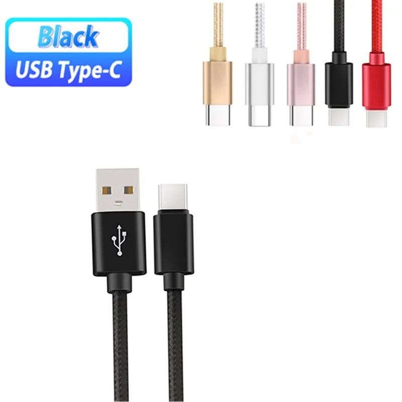 Solid color braided USB Type C Charging USB Data Charger for Nexus 6P 5X Samsung Galaxy S8 S9 A3 A5 A7 2017 A320F A520F A720F