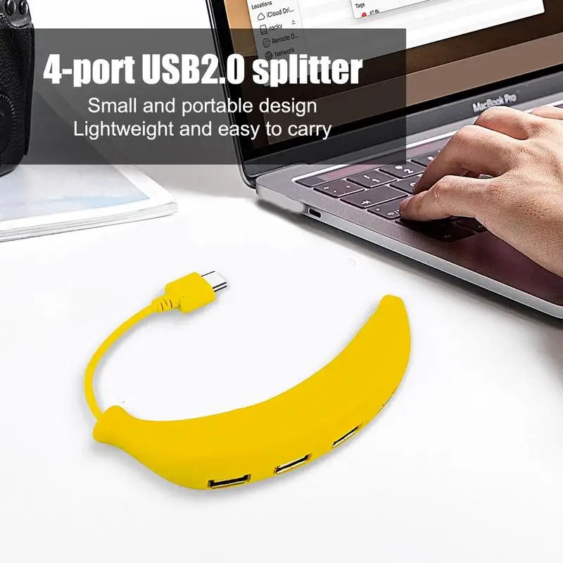 USB Port Hub USB 2.0 Hub Splitter 4-Port Adapter USB Expander Hub With Faster Data Transfer USB Splitter Type C Adapter For PC