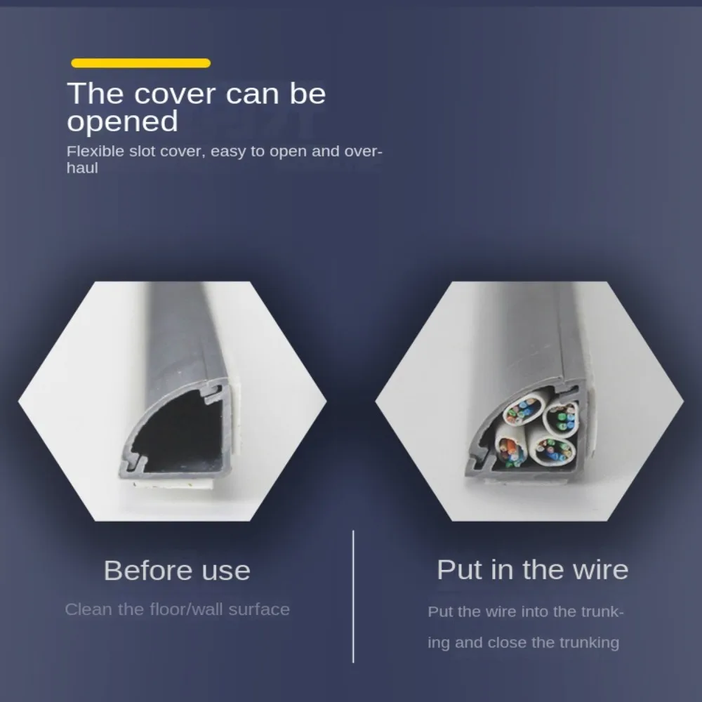 Anti-extrusion Floor Cord Cover Triangle Self-Adhesive Cord Protector Durable Extension Wiring Duct Protector Home Outdoor