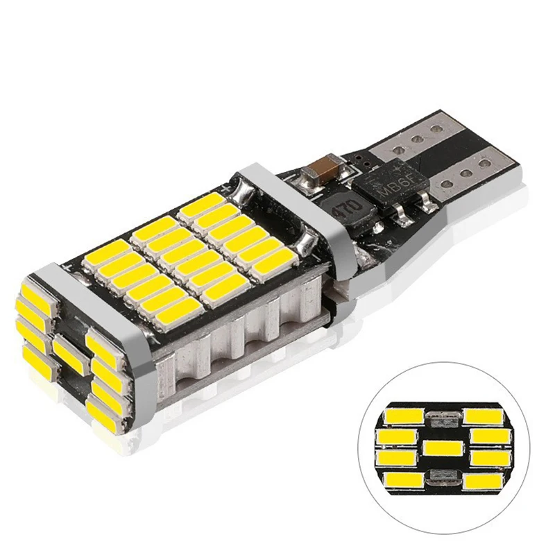 6 قطعة T15 W16W 921 912 T16 T10 902 LED لمبات 45SMD 4014 مصباح ليد السوبر مشرق 1200LM استبدال للسيارة عكس الضوء الأبيض