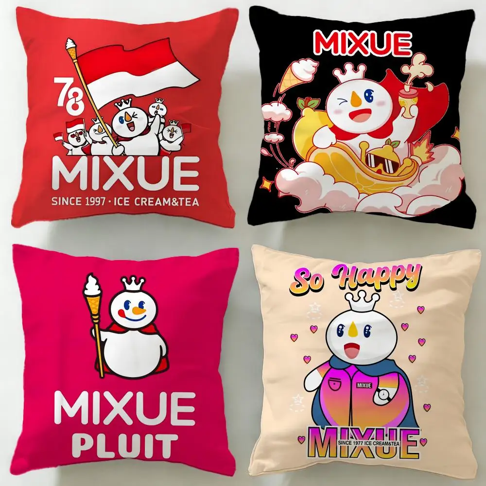 popular beverage brand MIXUE Cushion Cover Soft & Easy-Wash Pillow Case – Versatile for Couch, Bed, Travel and Office