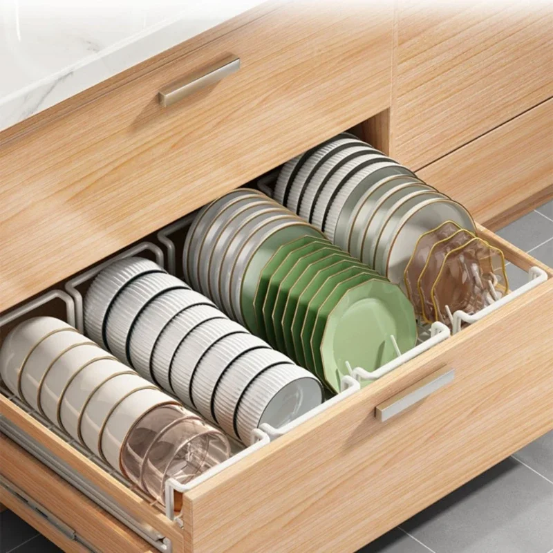 المطبخ سحب التدريجي السلطانية طبق تخزين الرف بالوعة خزانة المنظم المدمج في الأطباق أطباق حامل أدوات المائدة تخزين التقسيم