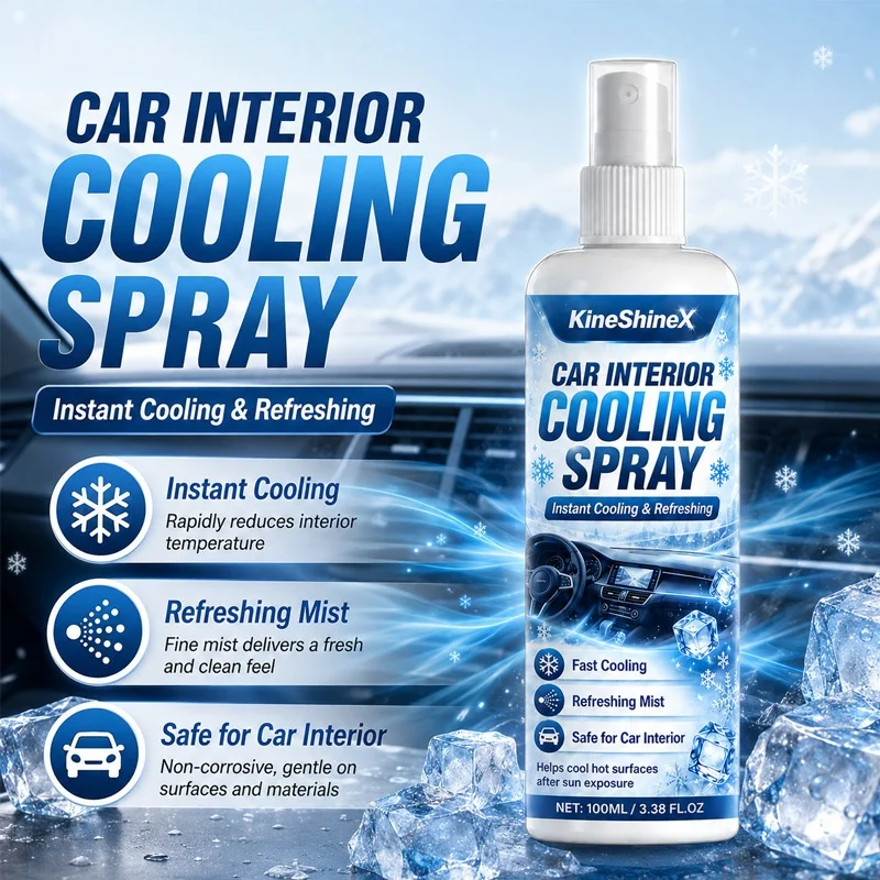 Car Interior Portable Auto Cooling Spray Quick Reduce Car Inner Temperature Fresh Air Car Care Cleaning Liquid