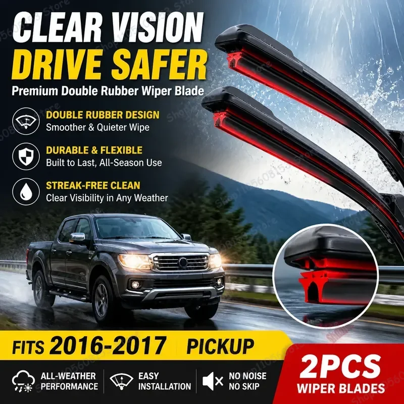 

For FIAT Fullback 2016 2017 For Car Windshield Wipers Front Blade Set 11 Layer Rubber Refill Premium All Weather Performance