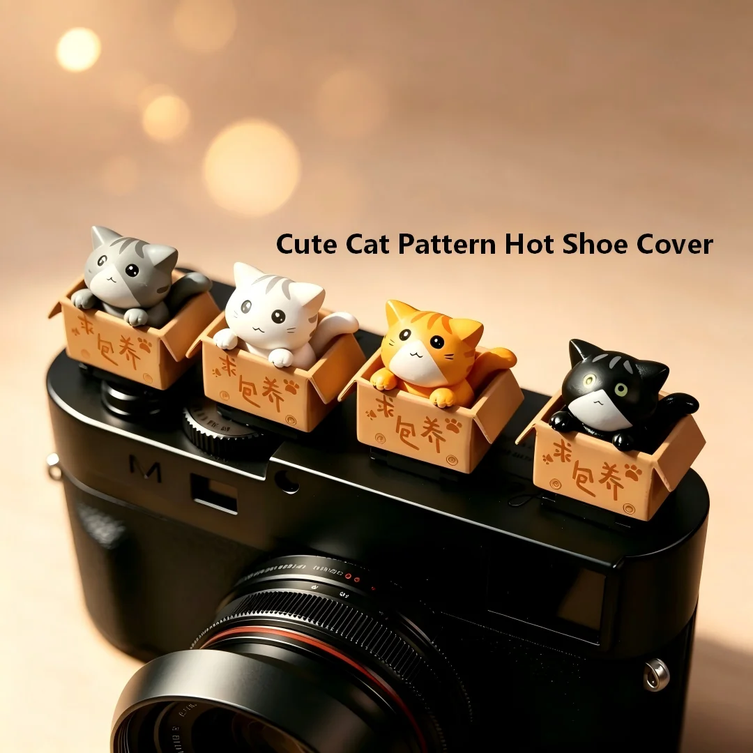 Cute Seeking to keep a cat Series Hot Shoe Cover for Leica Q2 Fuji X100V X-T5 Sony ZV-1 Canon EOS R5 Nikon Z5 Camera Accessories
