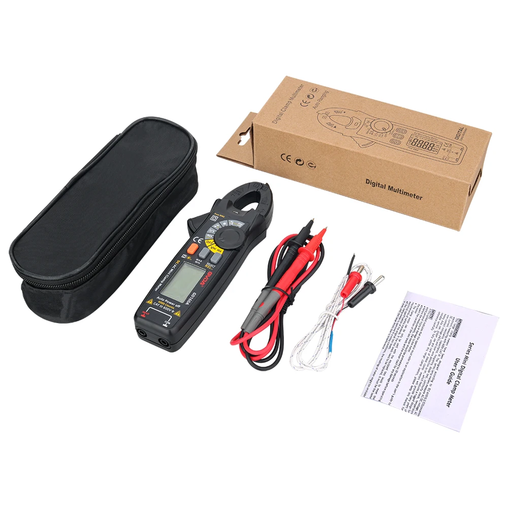 GVDA Digital Mini Clamp Meter 4000 Counts Multimeter Ammeter AC/DC Voltage Tester Car Amps Hz Capacitance NCV Test Voltmeter