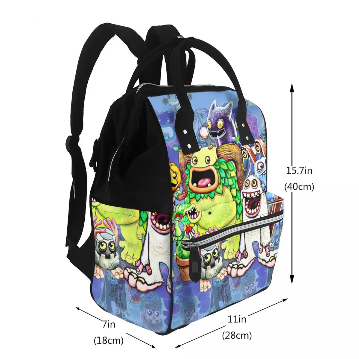 My Singing Monsters Characters Student Backpack School Bag Hiking Travel Daypack for Men Women Bookbag Shoulder Bags