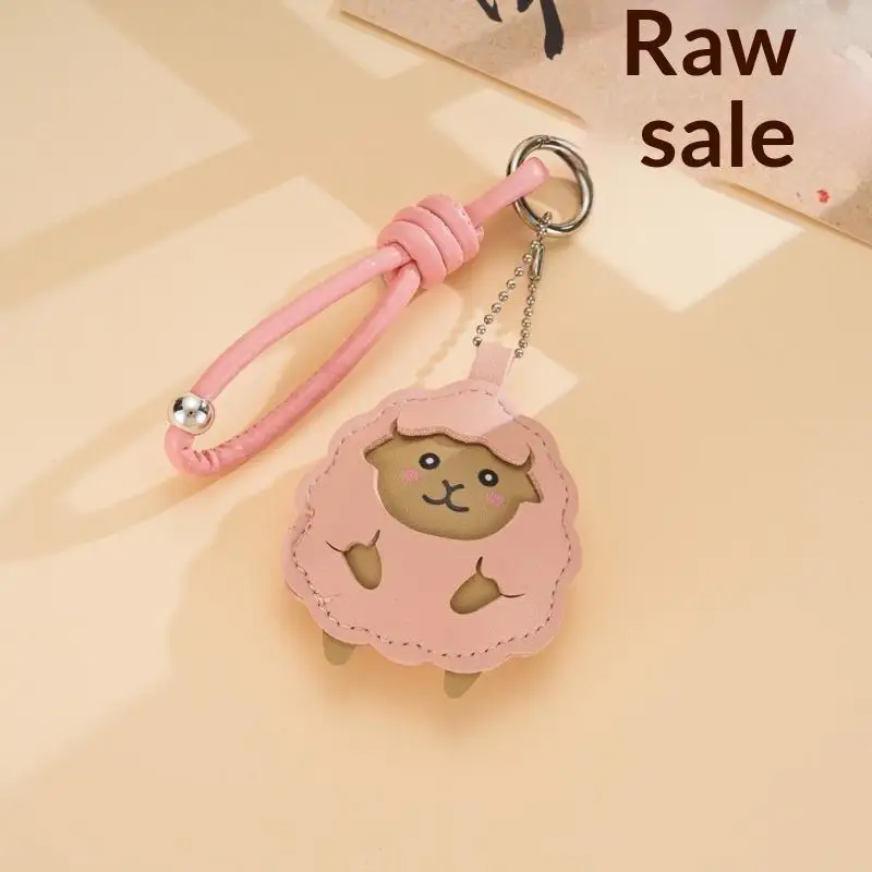 Kawaii Schaf-Leder-Schlüsselanhänger, niedlicher Cartoon-Lamm-Anhänger mit Handschlaufe für Schüler, Schulranzen-Accessoire – Detail 7
