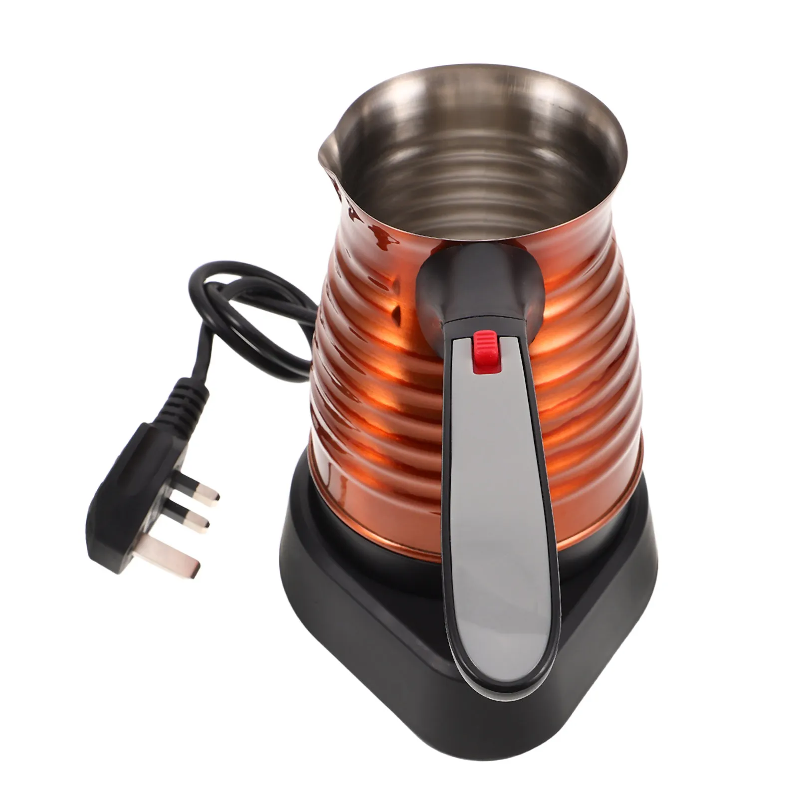 

Stainless Steel Electric Coffee Pot Quick Heating Compact Design for Turkey Coffee Brewing Elegant Grooved Exterior