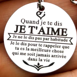 French Anniversary Keychain for Wife Husband Couple Valentines Day Christmas Birthday Wedding Gifts for Boyfriend Girlfriend
