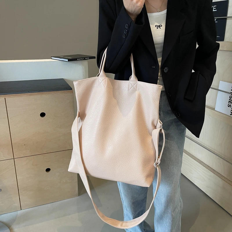 

Tote Bag for Women Adjustable Strap Shoulder Bag PU Leather Solid Crossbody Bag Trendy Clutch Purse Work Travel Purse