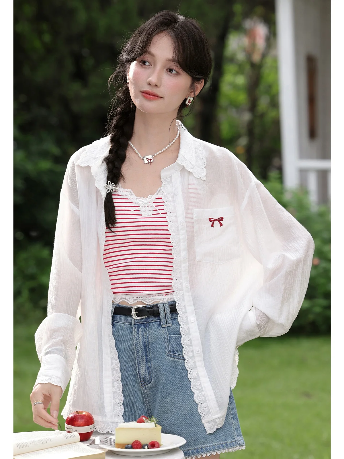 South Deer-cárdigan abierto largo de Ballet para mujer, protector solar, blanco, irt, informal, holgado, transpirable y cómodo, otoño