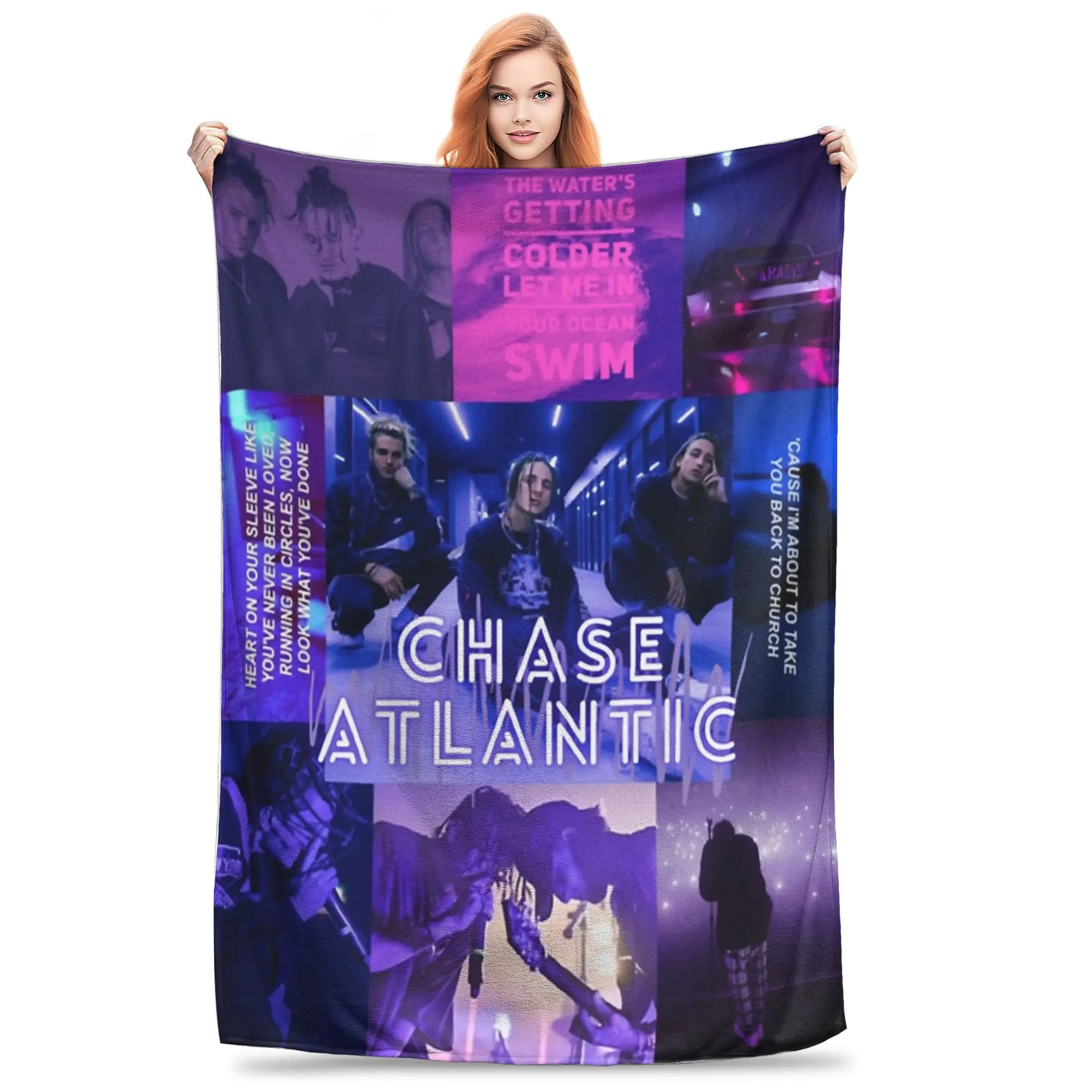 Chase Atlantic R&B Band Blanket Cozy Soft 2024 Tour Throw Blankets for Sofa 50x60 Inch Multiple Sizes Quilt