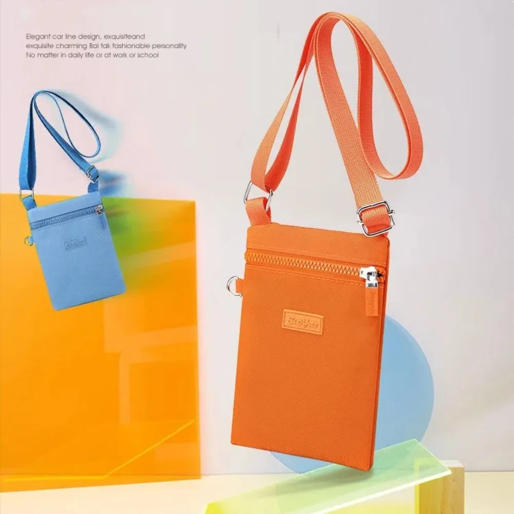 Portable Handbag Small Crossbody Bag Solid Color Zipper Shoulder Bag Nylon Messenger Bags Men view 4