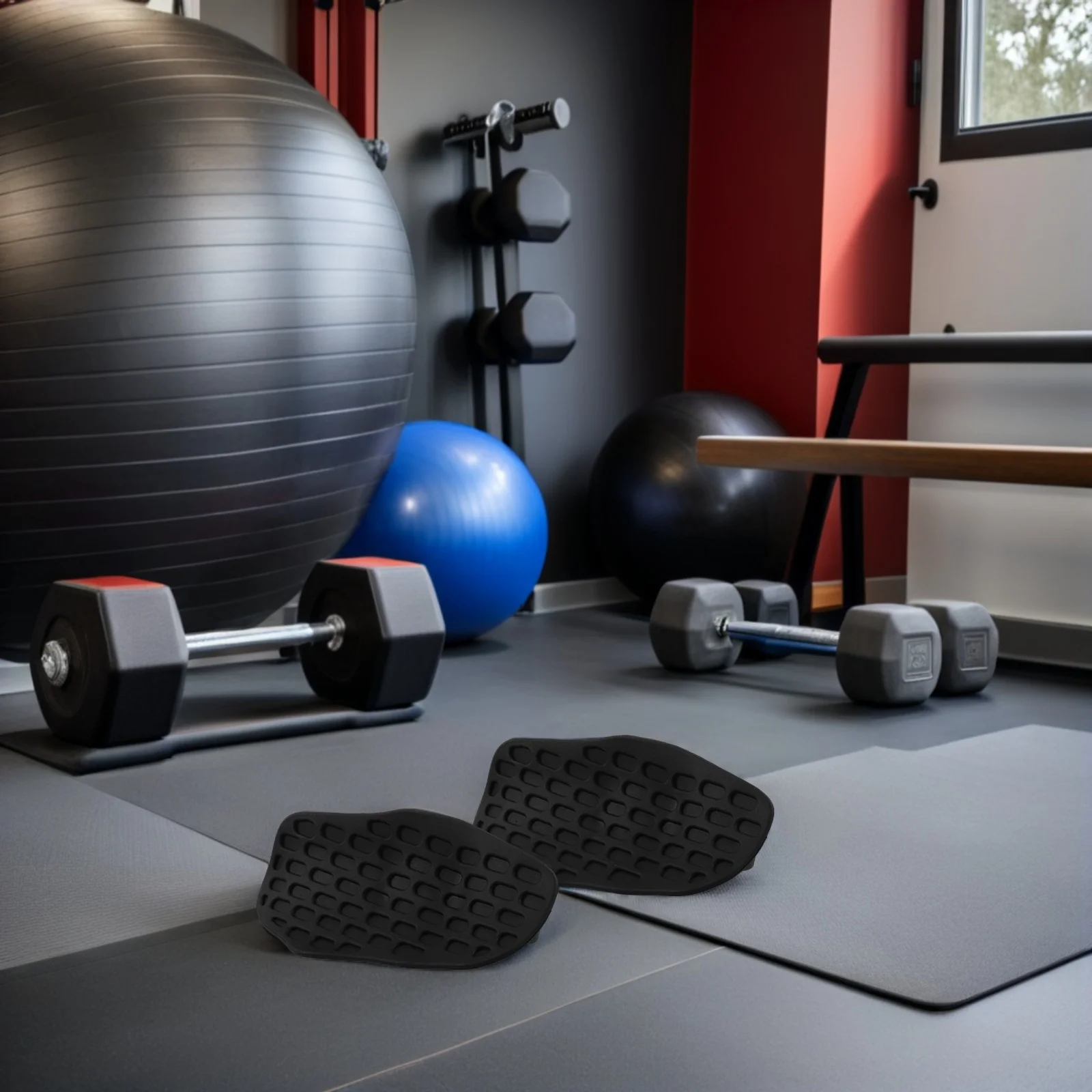 

2Pcs Fitness Grips Pads Silicone Anti-Slip Ergonomic Palm Protectors Workout Gloves for Dumbbell Barbell Pull-Ups Weightlifting