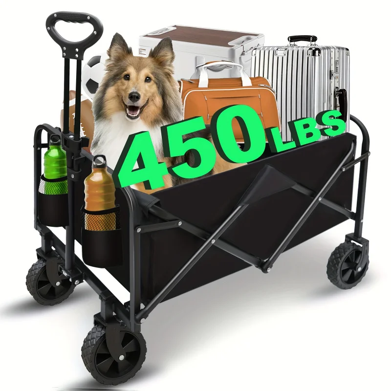 

450/330/260/220Pound Foldable Folding Cart，Heavy-Duty Multifunctional Garden Trolley，Equipped with All-Terrain Wheels，Suitable f