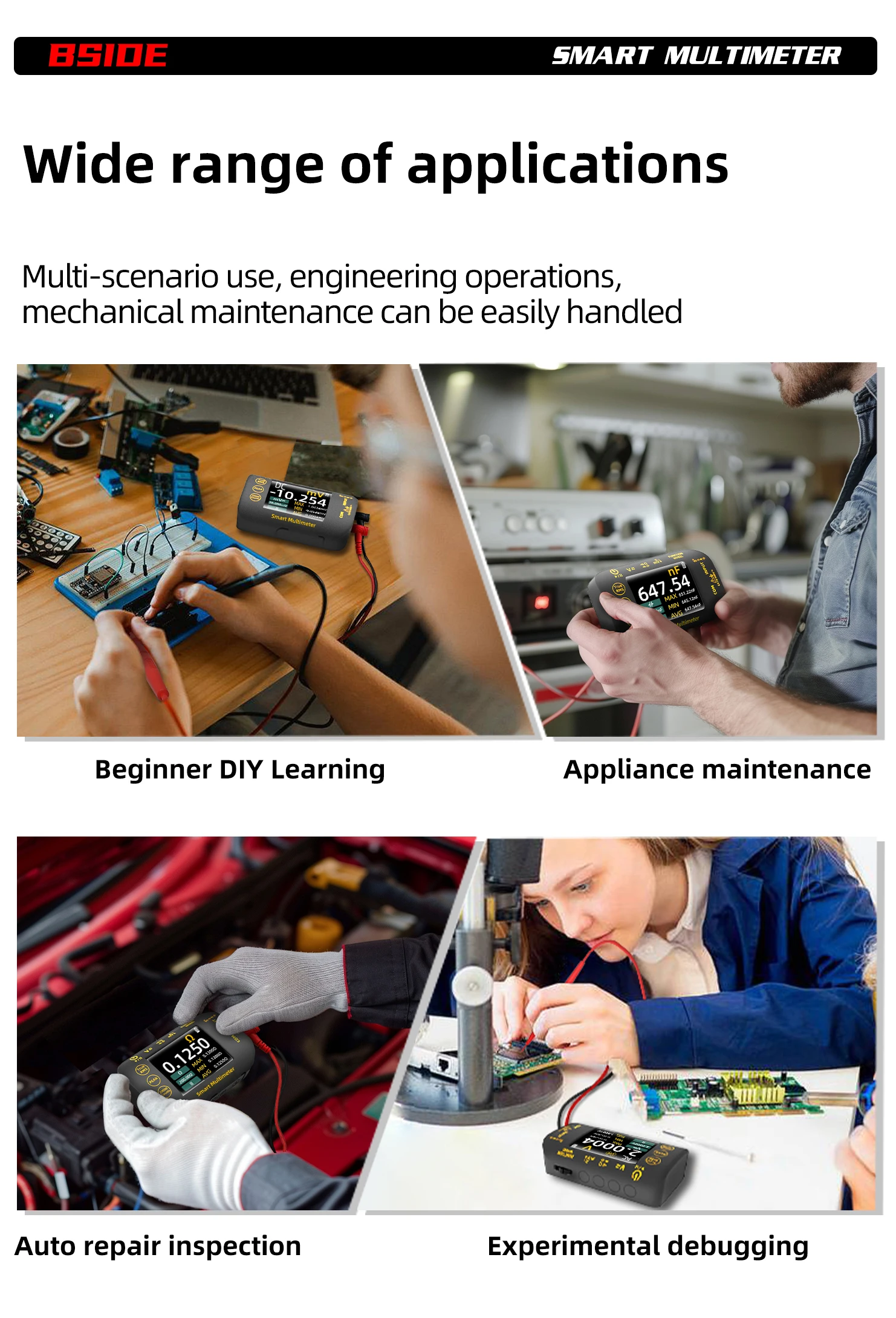NEW Intelligent Digital Multimeter 20000 Counts Voltage Real-Time Waveform Recording Temperature Test Lithium Battery Voltmeter