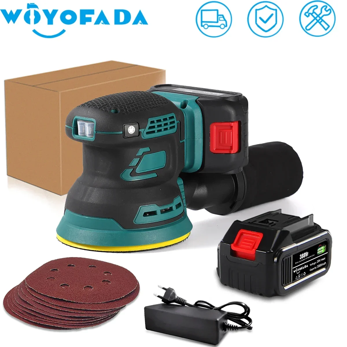 125mm Brushless Random Orbital Electric Sander Wood Grinder Polishing Grinding Sanding Machine 3 Speed for Makita 18V Battery