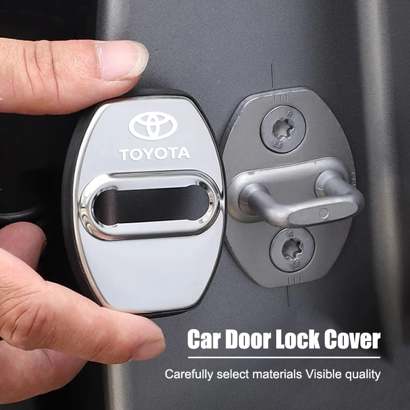 4 PCS Toyota Stainless Steel Covers Door Lock Protecting Cover For Toyota 86 Mirai Supra Prado Alphard Vellfire Crown Sequoia