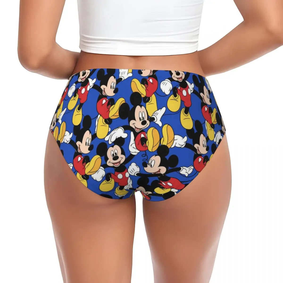 Custom Mickey Mouse Brief Panties Womens Breathable Stretch Underwear