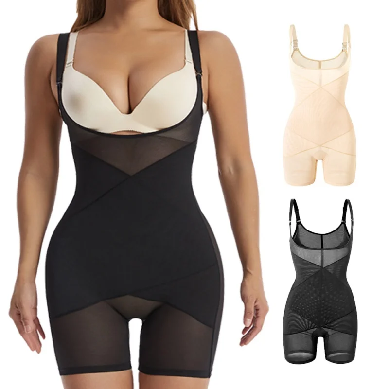 

Thin Breathable Shapewear Bodysuit Body Shaper Women Belly Sheath Waist Trainer Reductive Slimming Underwear Adjustable Strap