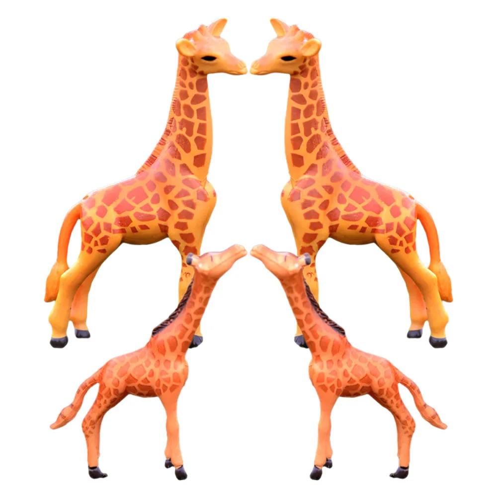 

4 Pcs Miniature Giraffe Figurine Resin Decor for Office Desk Balcony Lawn Scene Moss Ornaments Giraffe Sculptures Tiny Animal