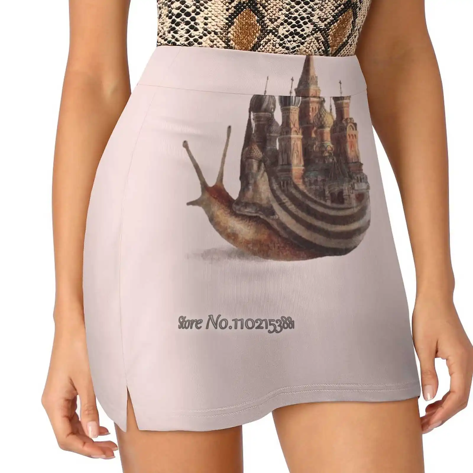 The Snail' ; S Daydream Women Mini Skirt Two Layers With Pocket Skirts Sport Fitness Running Skorts Snail Fantasy St Basils