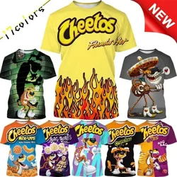 Cheetos CRUNCHY Food Print T-Shirts Fashion Crew Neck Hip Hop Tops Cool T-Shirts Casual Wear Harajuku Short Sleeves Tee