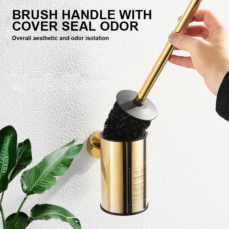 Black Toilet Brush Holder Wall Mount Household Toilet Cleaning Brush Holder Stainless Steel Bathroom Accessories FR06