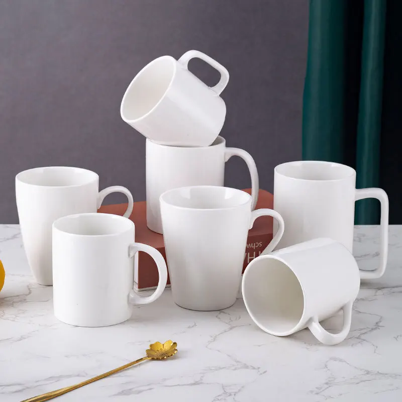 Pure White Mug Print Simple Hotel Ceramic Water Word Coffee Milk Tea Cup