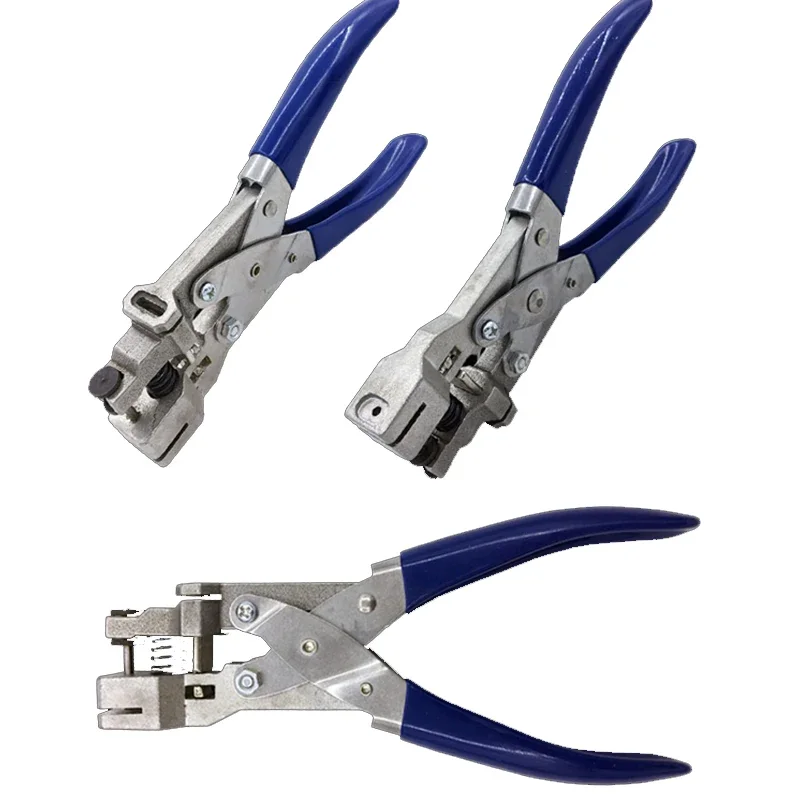 Portátil PVC ID Card Punching Alicates, R5 Chanfro, 5mm Round Hole, 3mm Flat Hole, Handheld Punching and Binding Tool