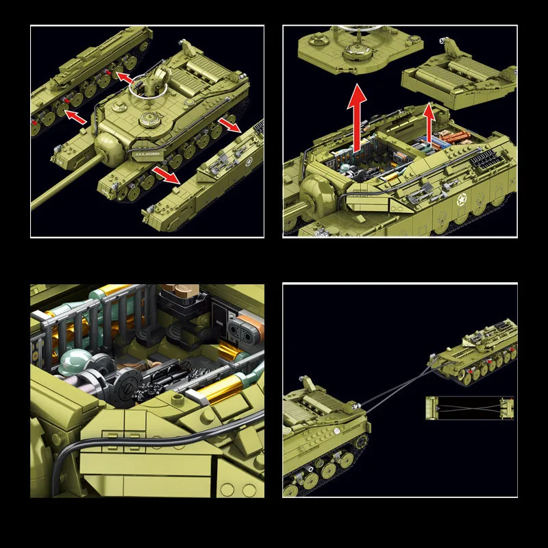 World War Soviet Union Vehicle Military T28 Medium Tank Model Building Block Army Forces Figures Bricks Toys For Boys Gifts