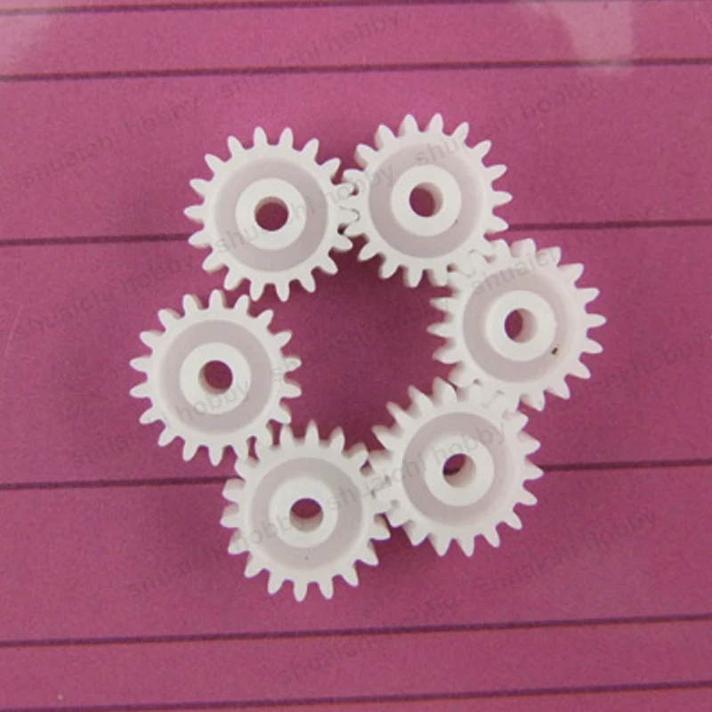 10PCS 0.5M 18T Main Shaft Spur Gear Hole Diameter 1.95mm POM Straight-tooth Motor Pinion Tight Fit 2mm Axle for RC Car Model