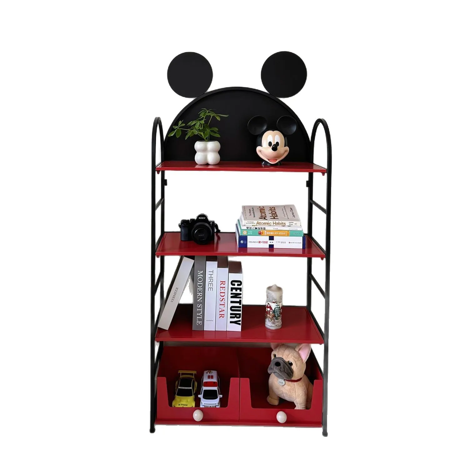 

Детская книжная полка для спальни от пола до потолка, стеллаж для хранения игрушек с картинками, не занимает места, многослойная кованая полка