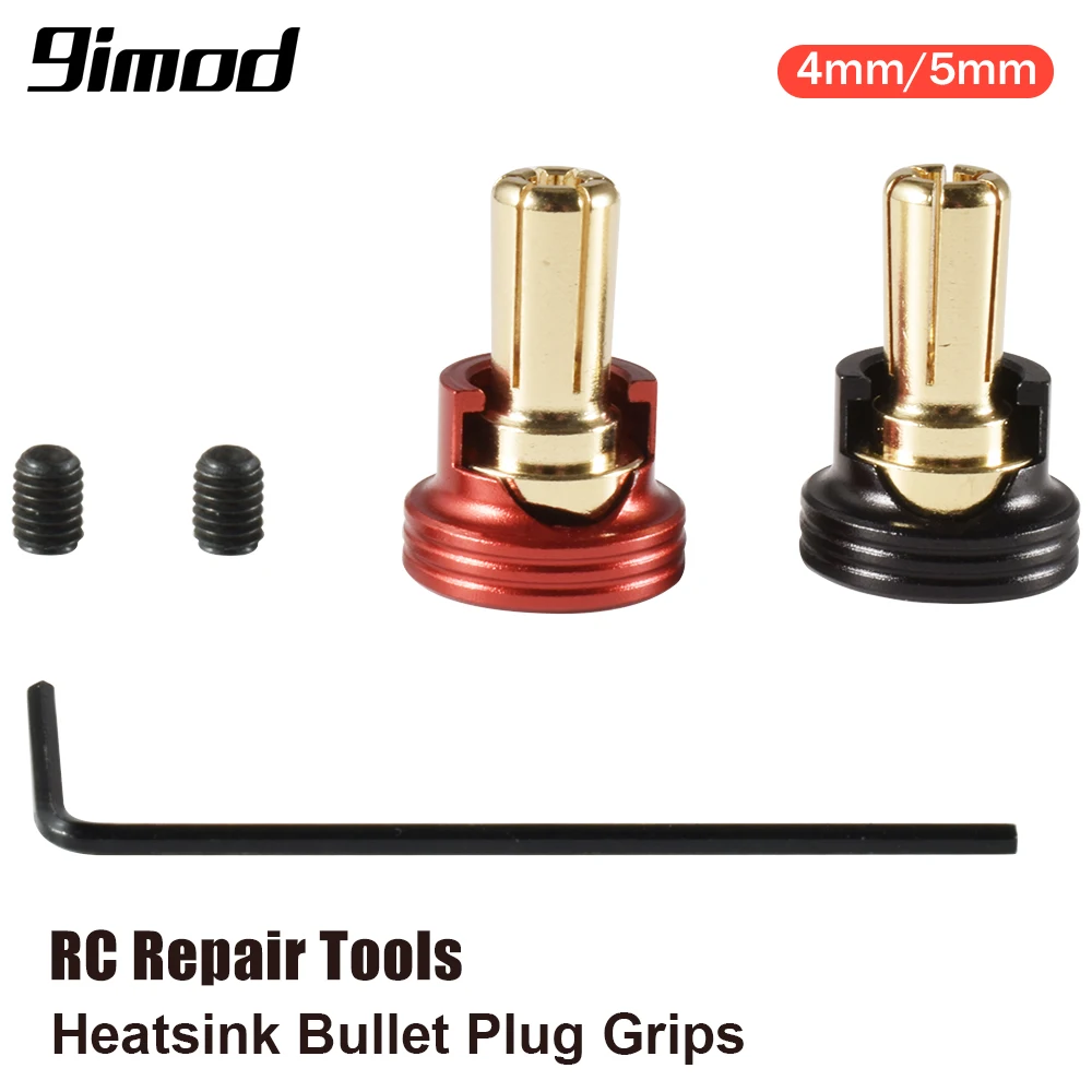 9IMOD Metal Heatsink Bullet Plug Grips 4mm/5mm Bullets Set for Electric Screwdriver RC Car Tools