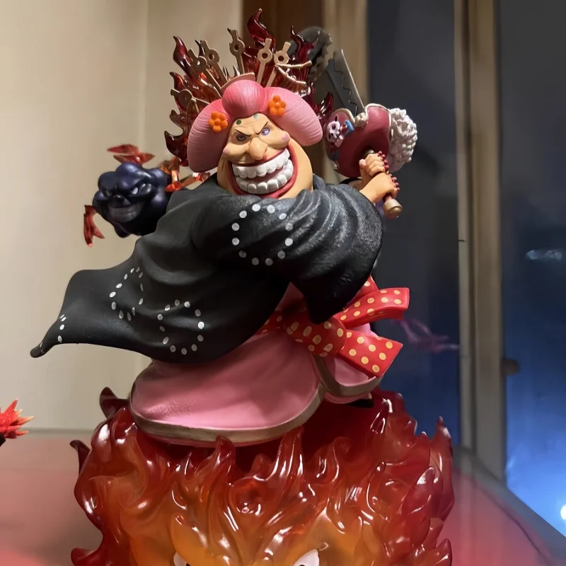 Anime One Piece Four Emperors Big Mom Battle Model Ornaments Desktop Cabinet Handmade Collection Decoration Model Birthday Gift