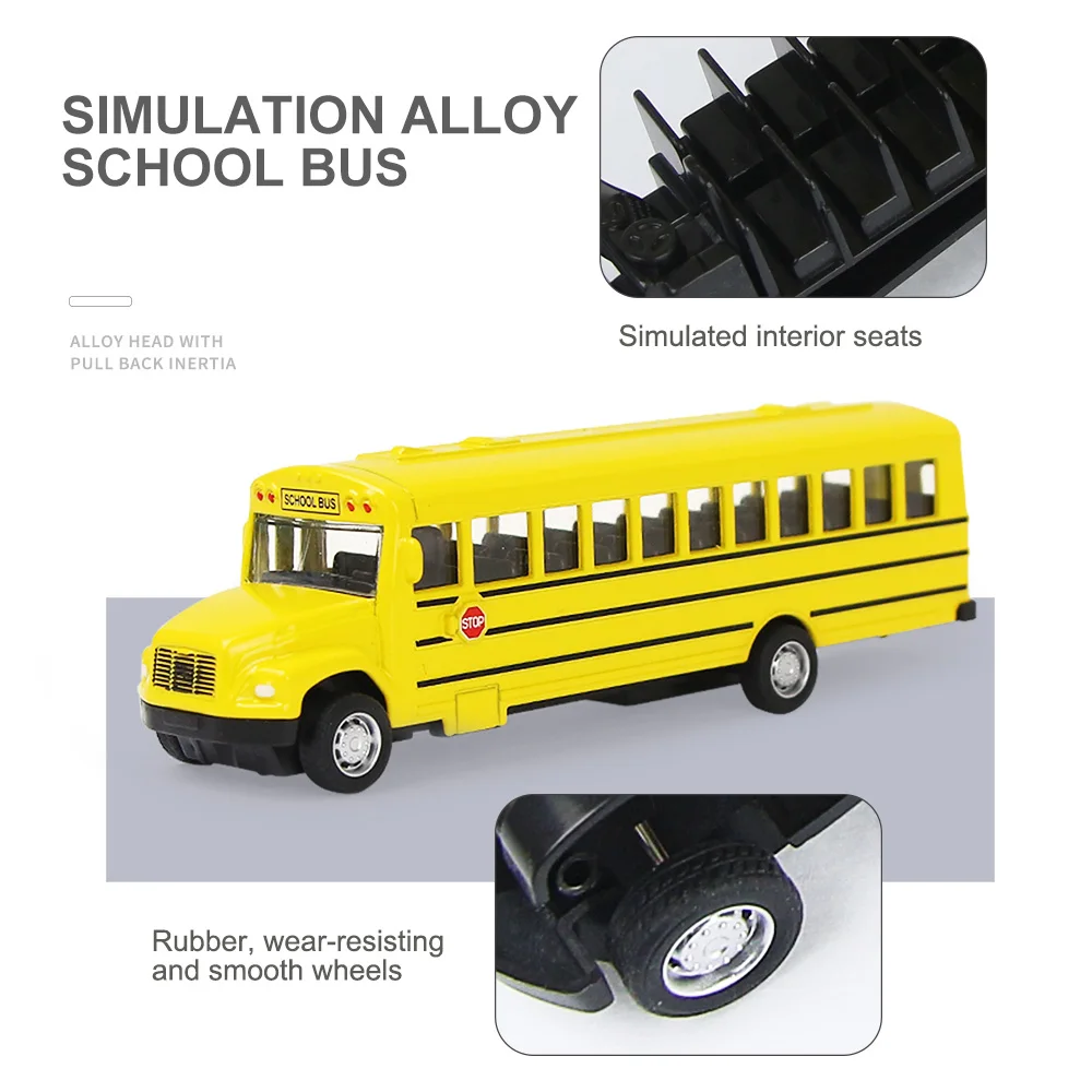 Simulation Legierung Zurückziehen Schulbus kinder Trägheit Spielzeug Auto Modell Interaktive Bildung Junge Geschenke Spielzeug Auto Sammlung – Detail 7