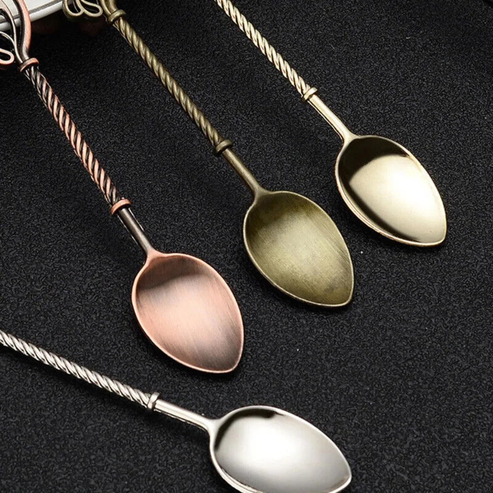 New Vintage Alloy Coffee Spoon Elegant Tableware Soup Spoon High-quality Mirror polished Teaspoon