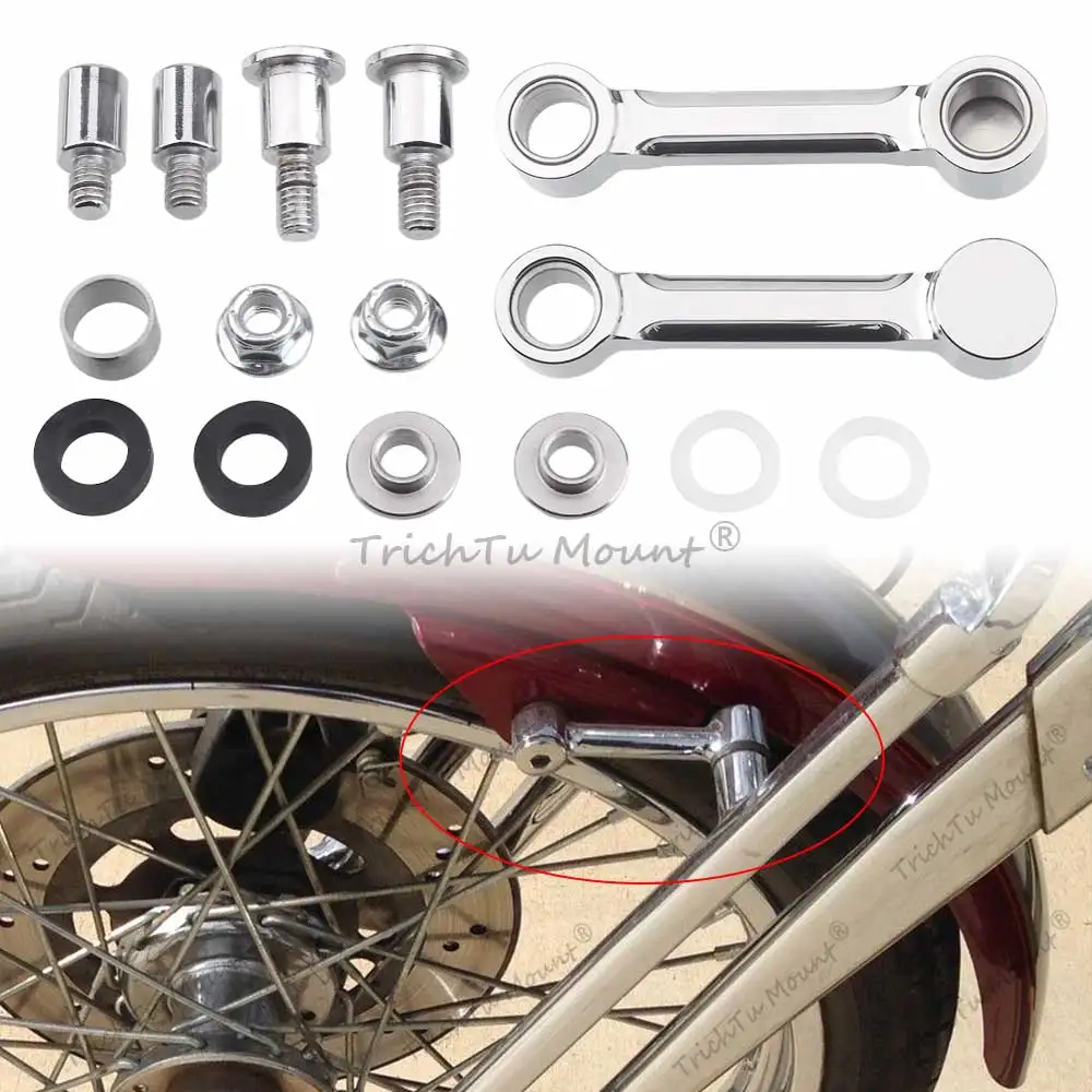 Front Fender Mount Bracket Fits For Harley Davidson 1993-2006 Softail Springer Fxsts With Fork'S Original Style Component Chrome