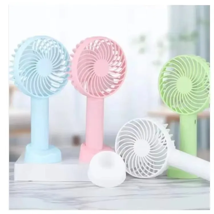 USB Rechargeable Handheld Mini Fan 3 Speed Portable Cooling Fan with Base Phone Stand for Outdoor Travel Summer Gift