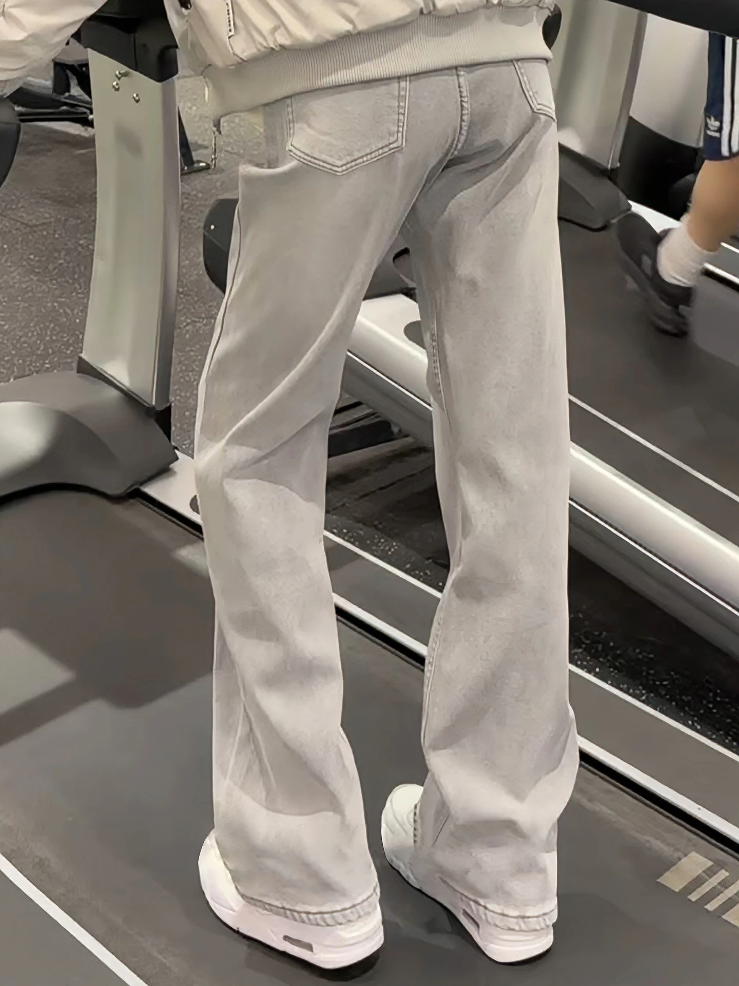 

y ey Men's Flared Jeans High Waist Straight Leg American Sle Spring Autumn Cleanfit Slim Fit Knife Denim Pants