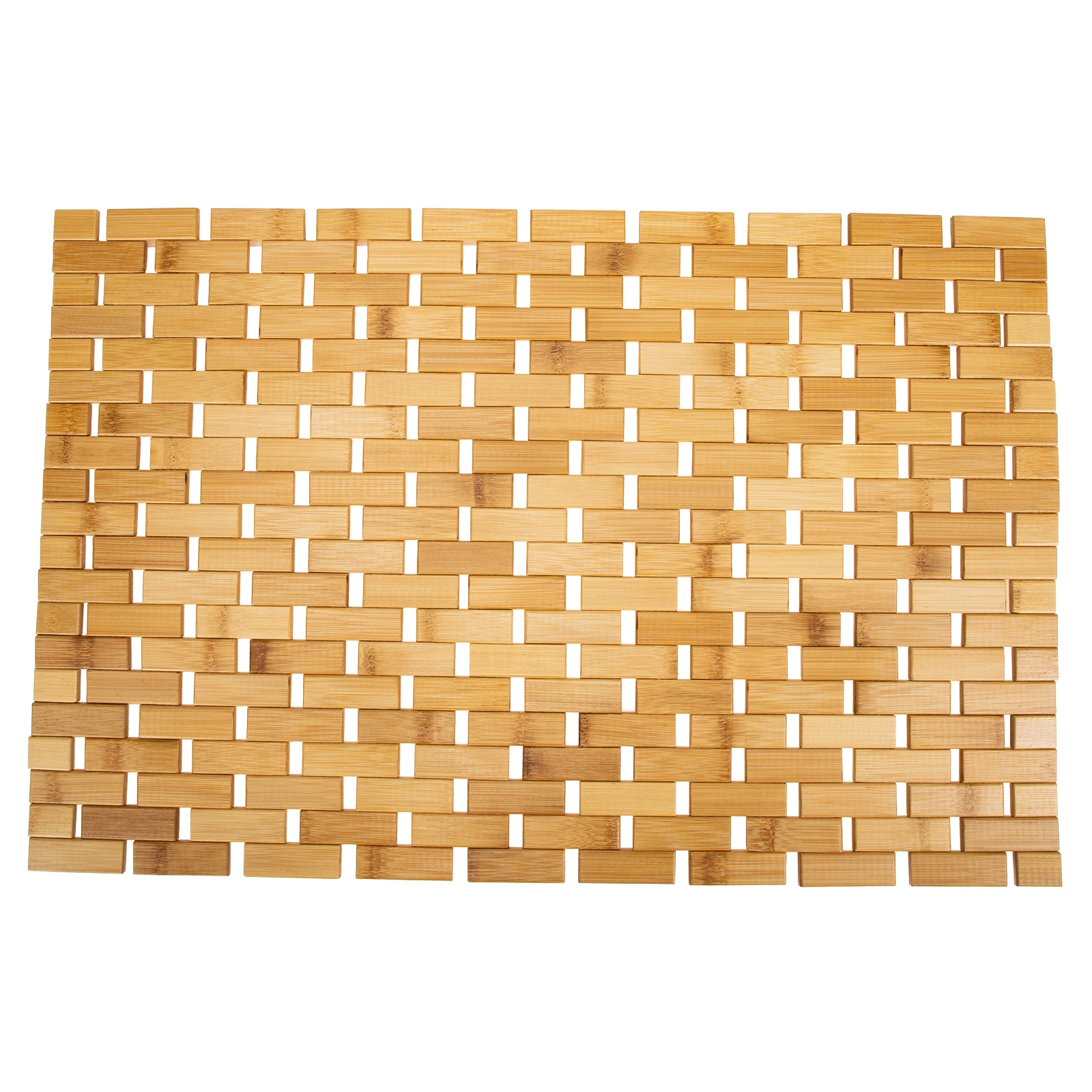 

Bamboo Bath Non slip Bamboo Block Woven Mat Woven Foot Pad for Floor Area Rugs Brown Household Mats Bathroom Anti Slip Pad