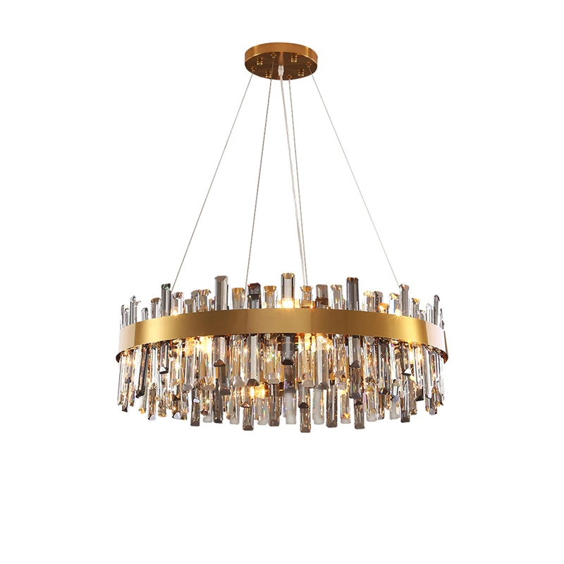 Imagem -03 - Crystal Chandelier Dimming Function Gold Chrome Hardware Clear Grey Iluminar Sua Cozinha ou Sala de Jantar com Nosso Led E14