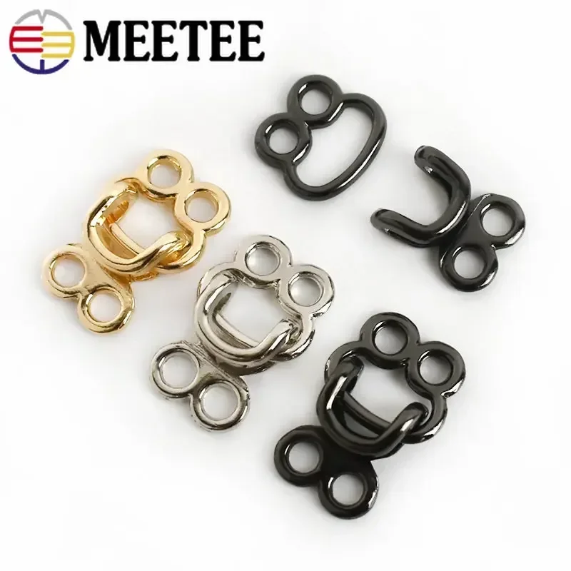 Meetee 10/30/50Pcs 18/23/27mm Garment  Pants Hooks Trousers Skirts Metal Buttons DIY Coat Fur Collar Hook Decor Sewing Accessory