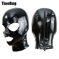 Unisex Latex Party Mask Full Head Cover Hood Open Eyes Mouth Nostrils Lingerie Headgear Night Club Sexy Cosplay Accessory