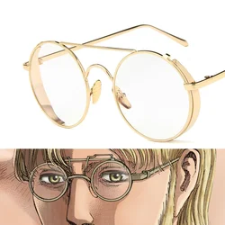 Gafas de Anime Attack on Titan Zeke Jaeger, gafas de Cosplay, Steampunk, espejo plano de Metal, gafas redondas Retro, montura