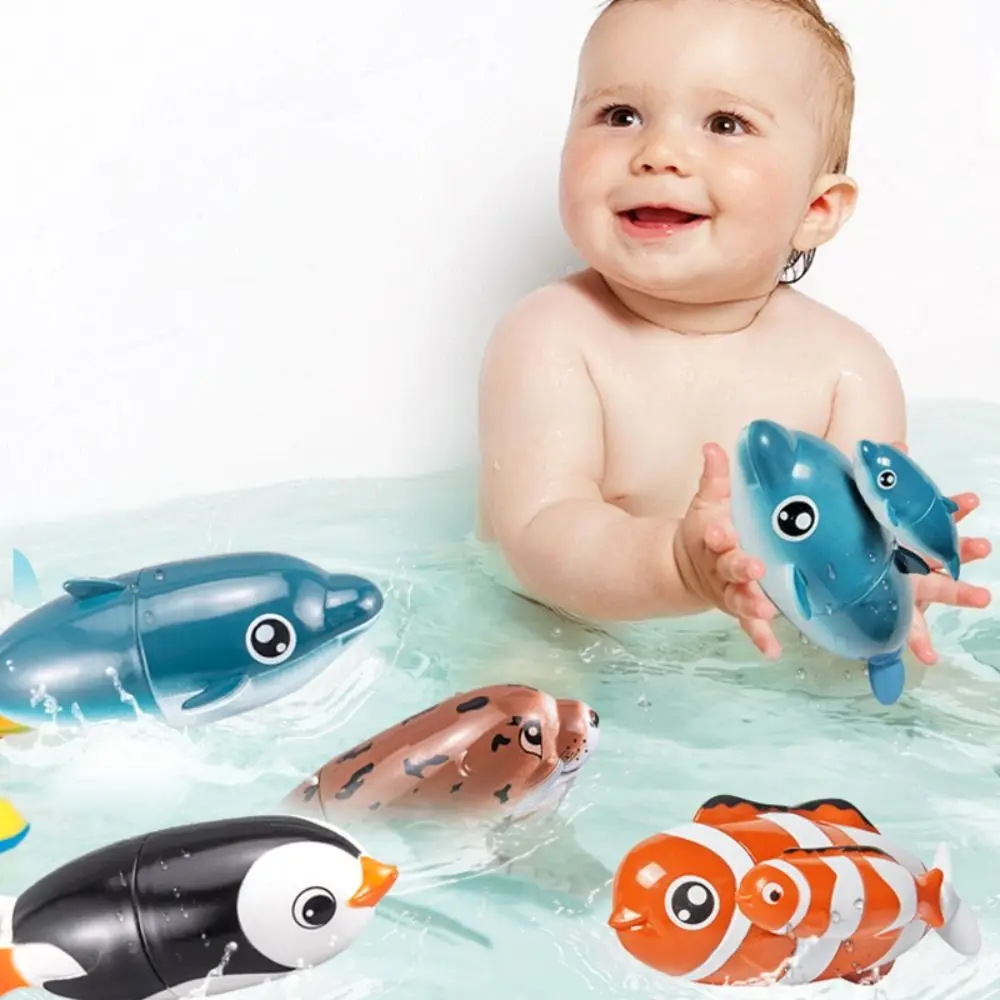 

Plastics Swimming Clown Fish Toy Interactive Multipurpose Water Playing Dolphin Toy Cartoon Playing Water Floating Bath Toys